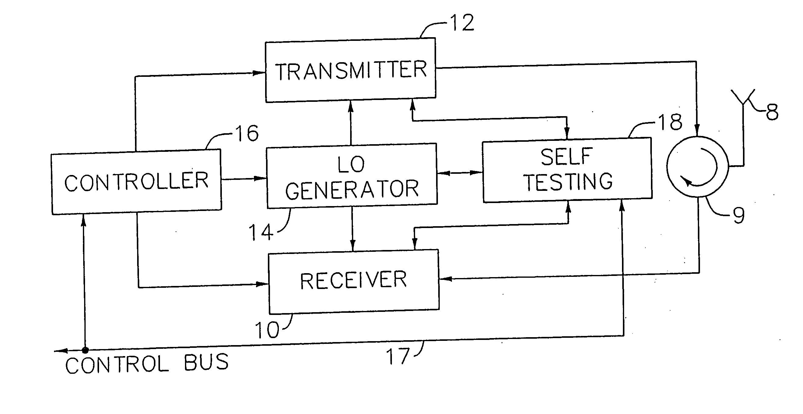 Adaptive radio transceiver with an antenna matching circuit