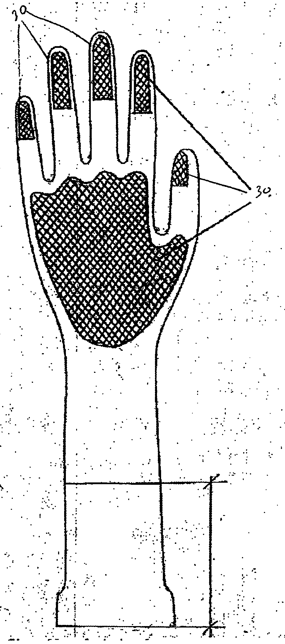 Latex glove with textured outer surface