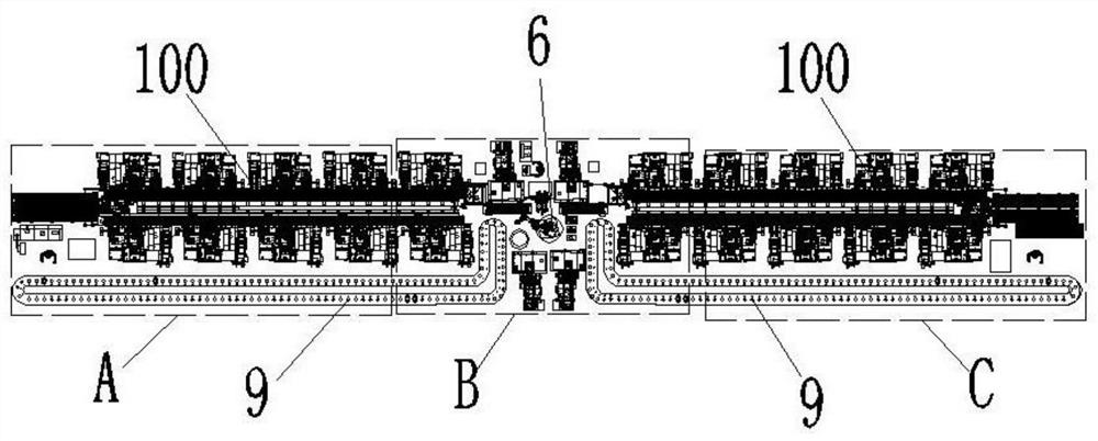 Multi-station intelligent production line for automobile brake parts and its working method