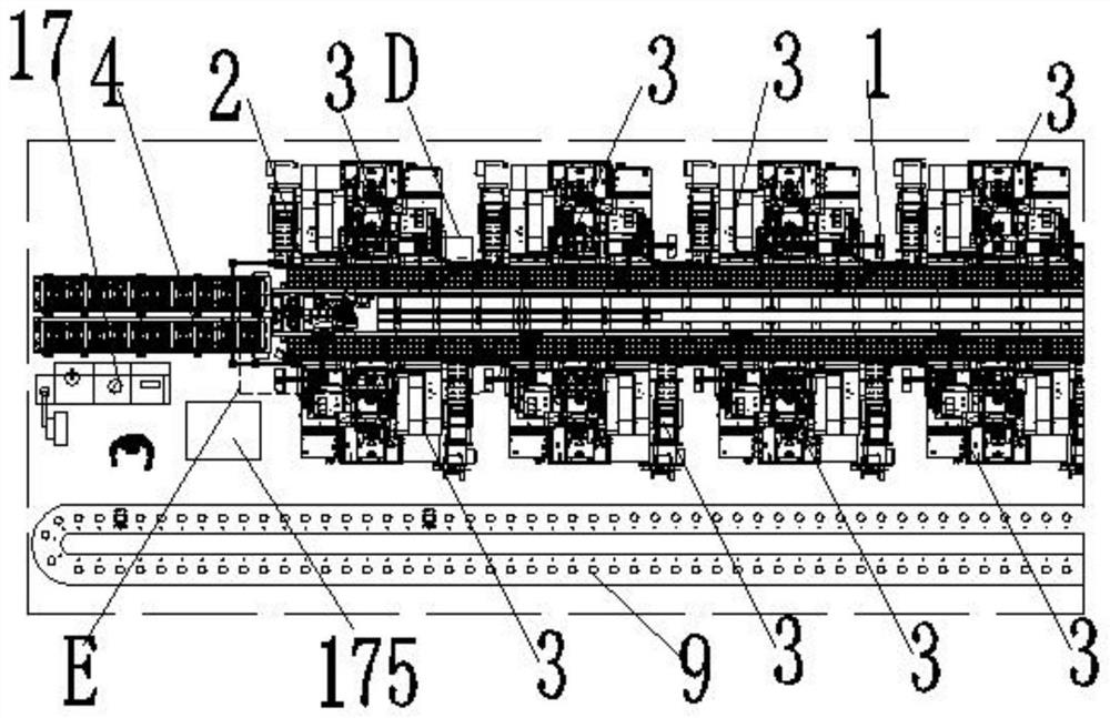 Multi-station intelligent production line for automobile brake parts and its working method