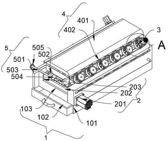 A kind of unwinding device for non-woven fabric return material