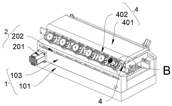 A kind of unwinding device for non-woven fabric return material