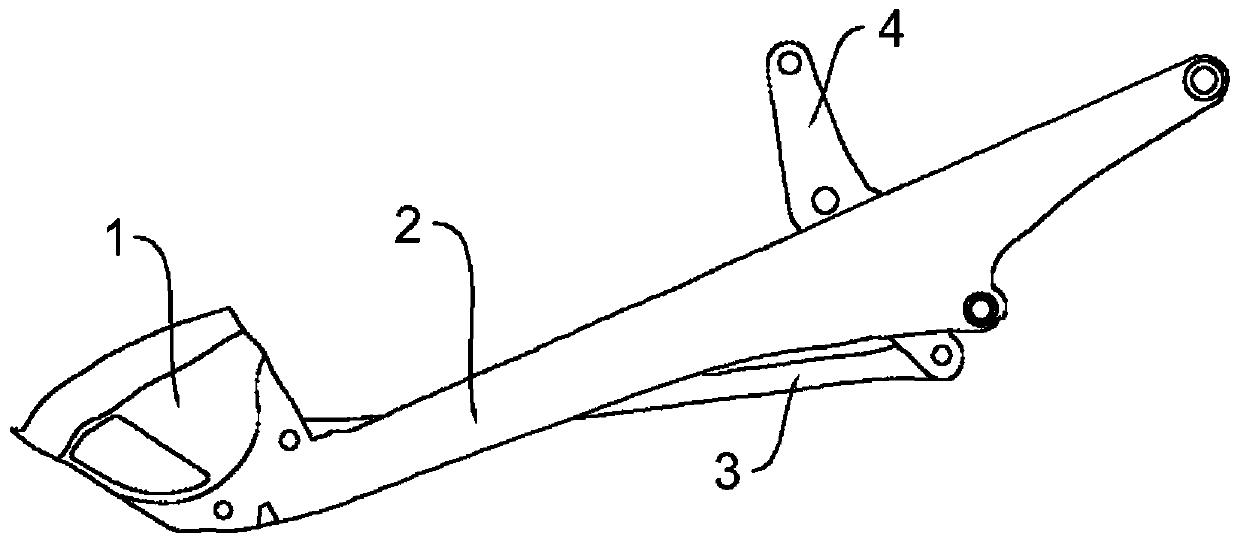 Large movable arm for bulk cargo packing bucket of loading machine