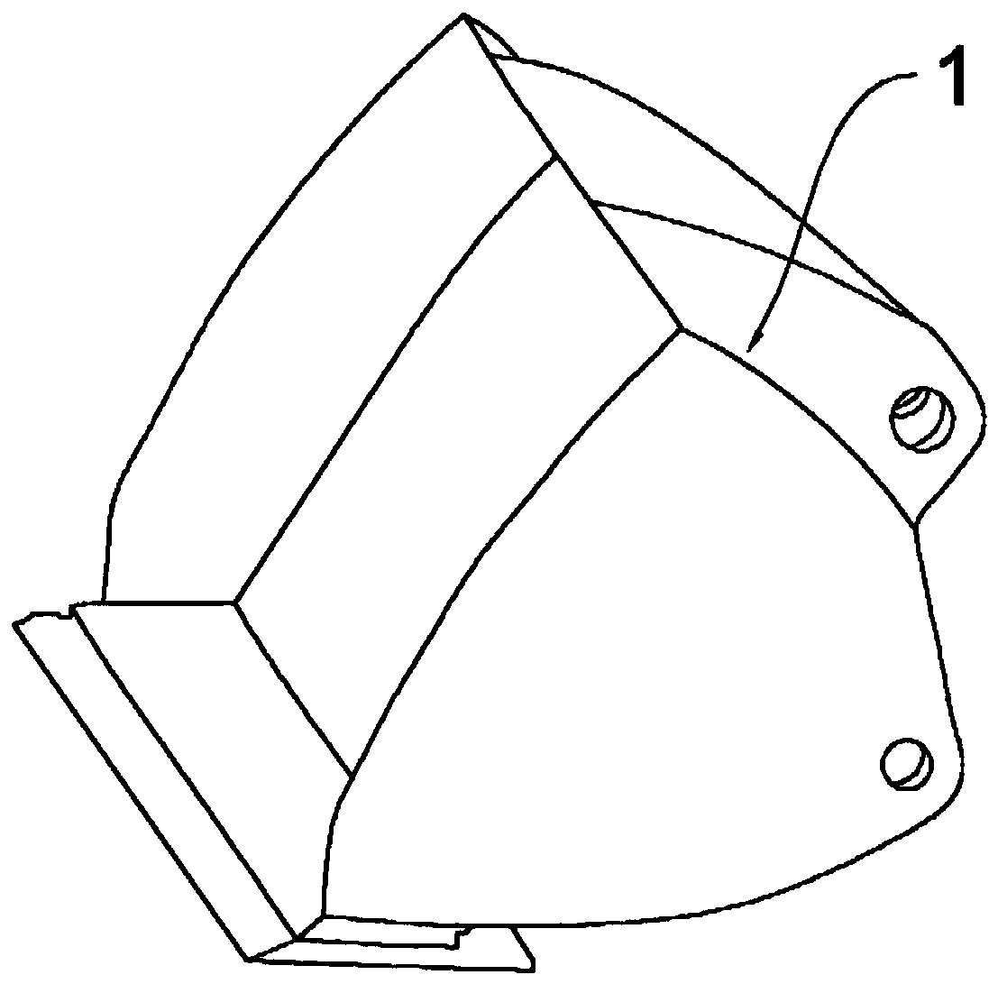 Large movable arm for bulk cargo packing bucket of loading machine