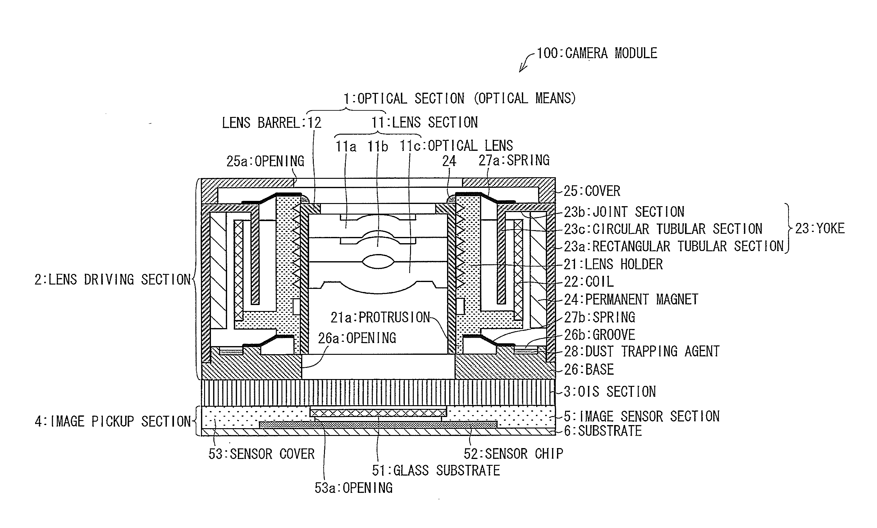 Camera module and image capturing device