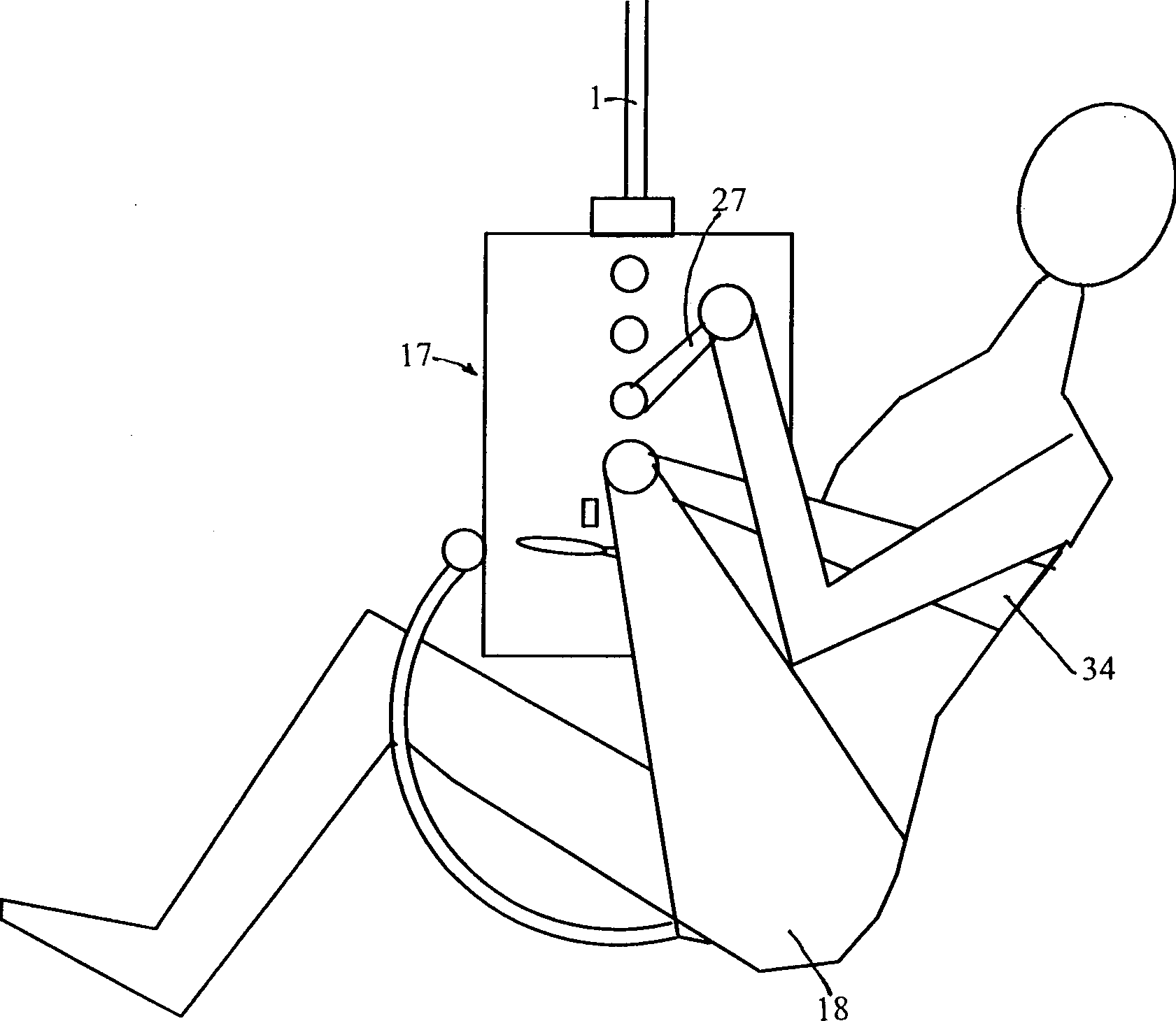 Device for lowering persons from high-rise building