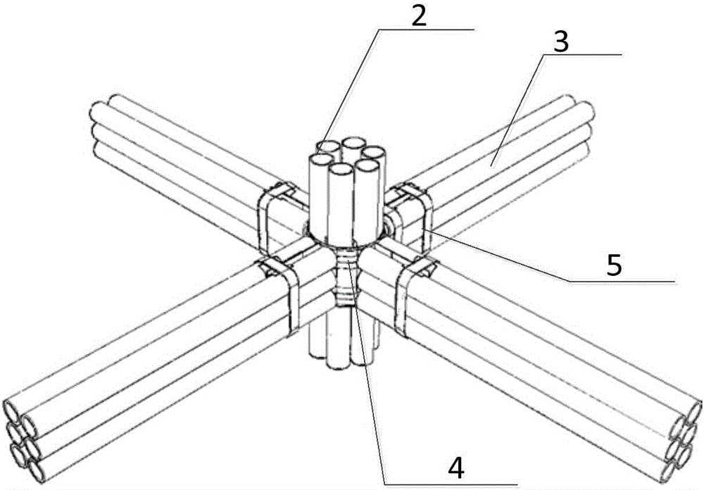 Beam-column semi-rigid connection structure based on bamboo frame