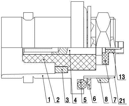 Coaxial adapter for audio and video lines and manufacturing method thereof