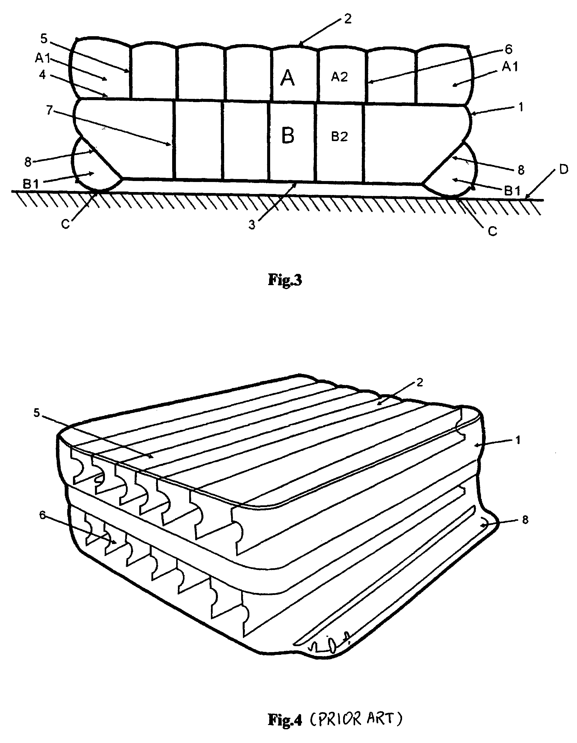 Air bed with stable supporting structure