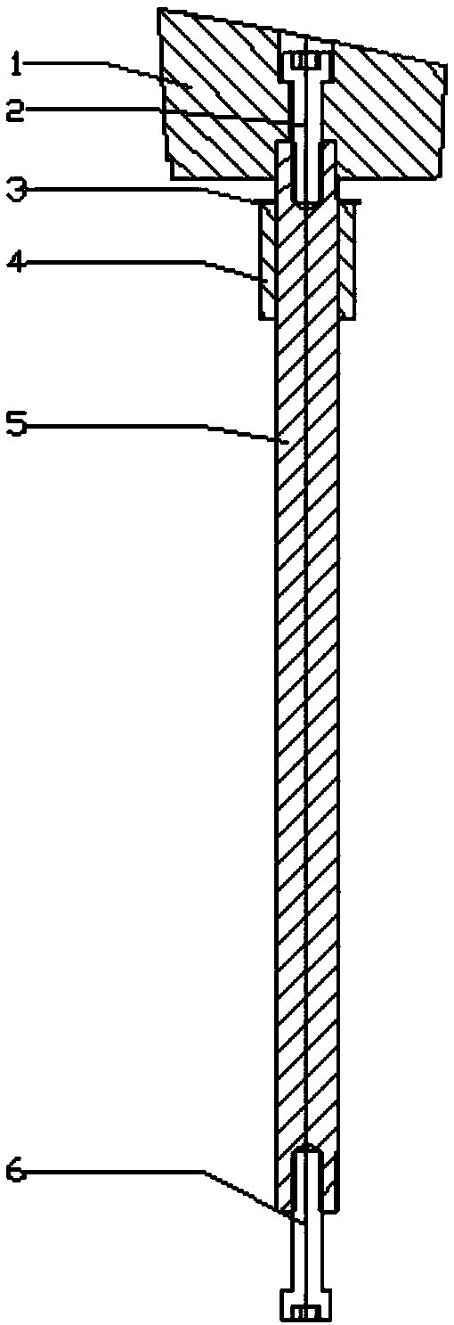 Guide structure for propping block connecting rod