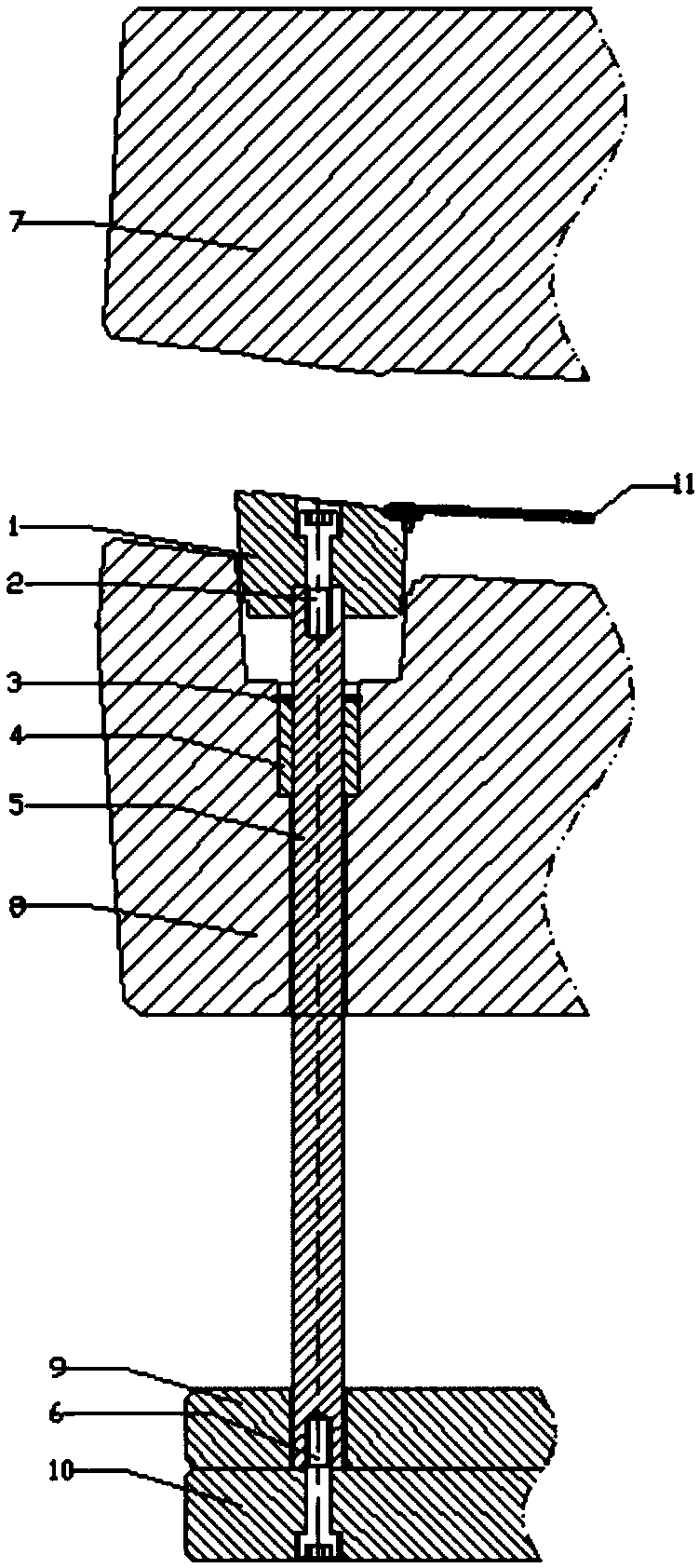 Guide structure for propping block connecting rod