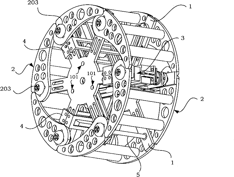 Variable-diameter wheel leg combined wheel structure