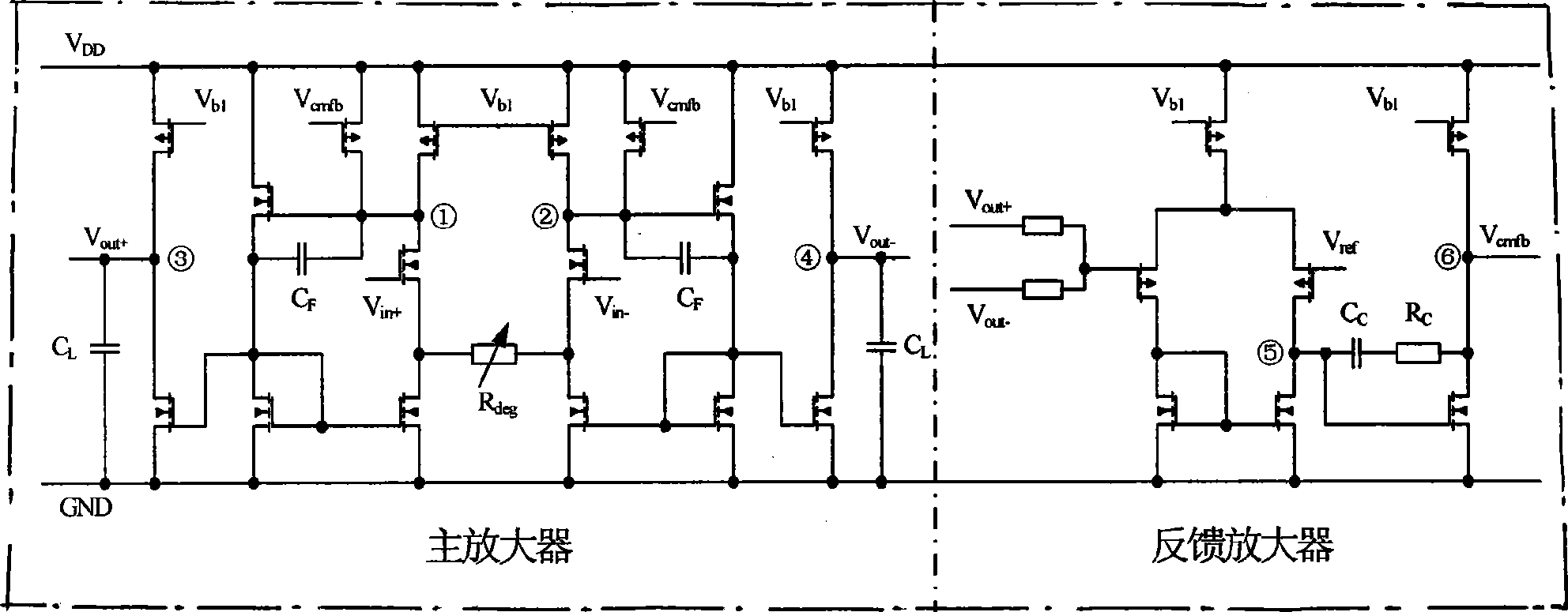 Method for compensating common mode feedback circuit frequency of two-stage amplifier