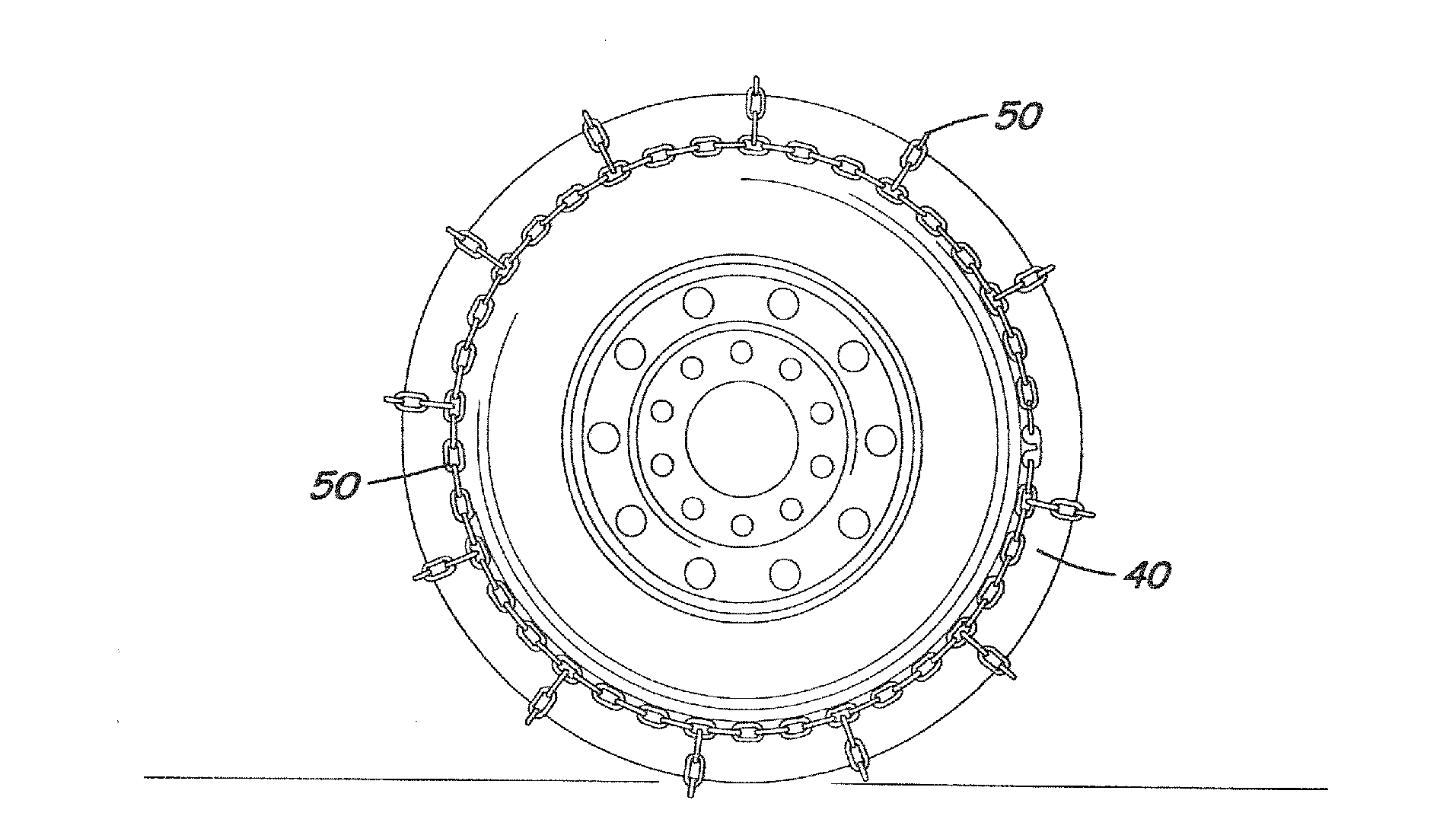 Tool and method for tire traction device installation