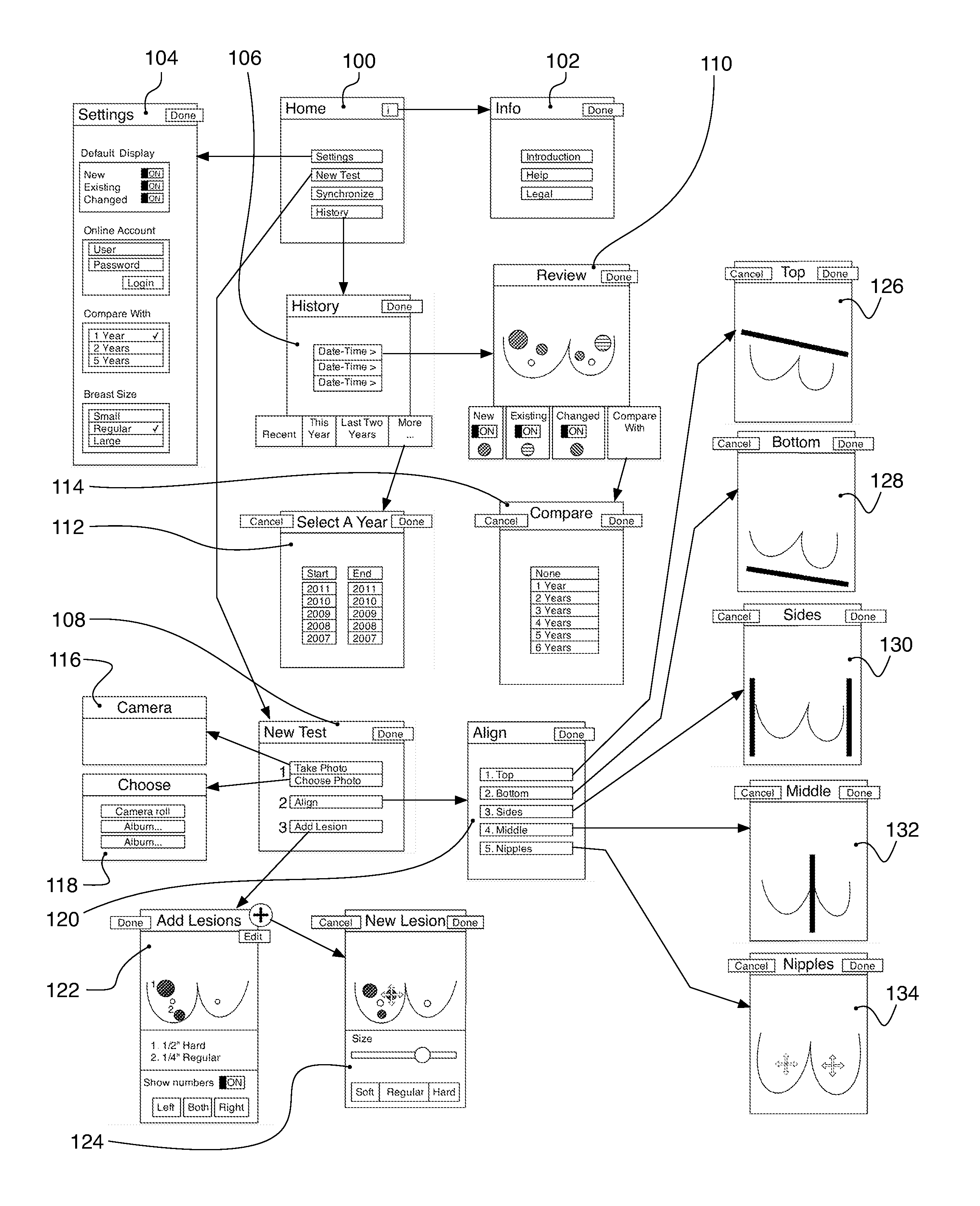 System for breast examination result mapping, recording, comparing, and/or tracking