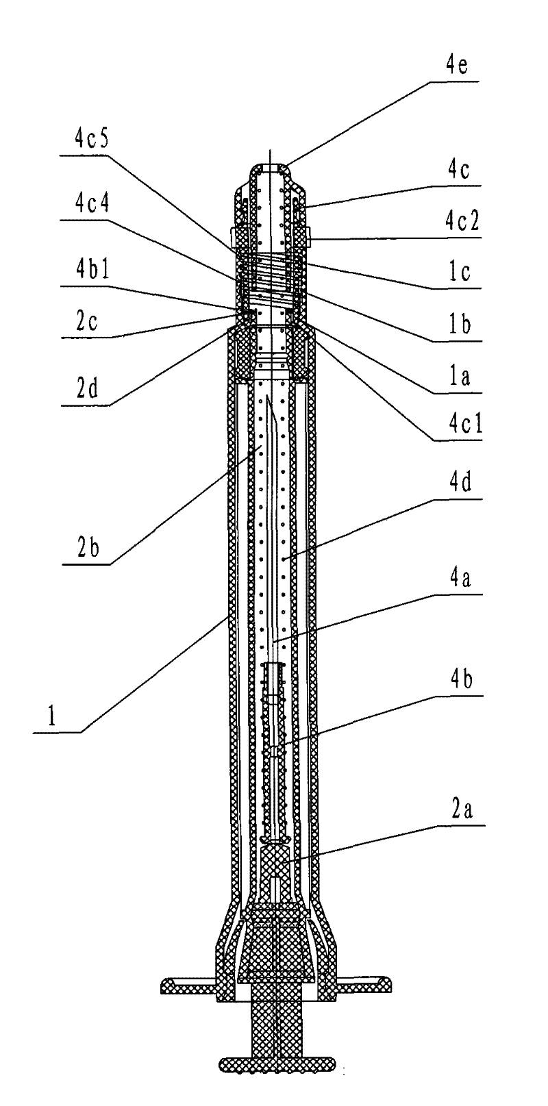 Disposable safe syringe with automatically-retracted and replaceable needle