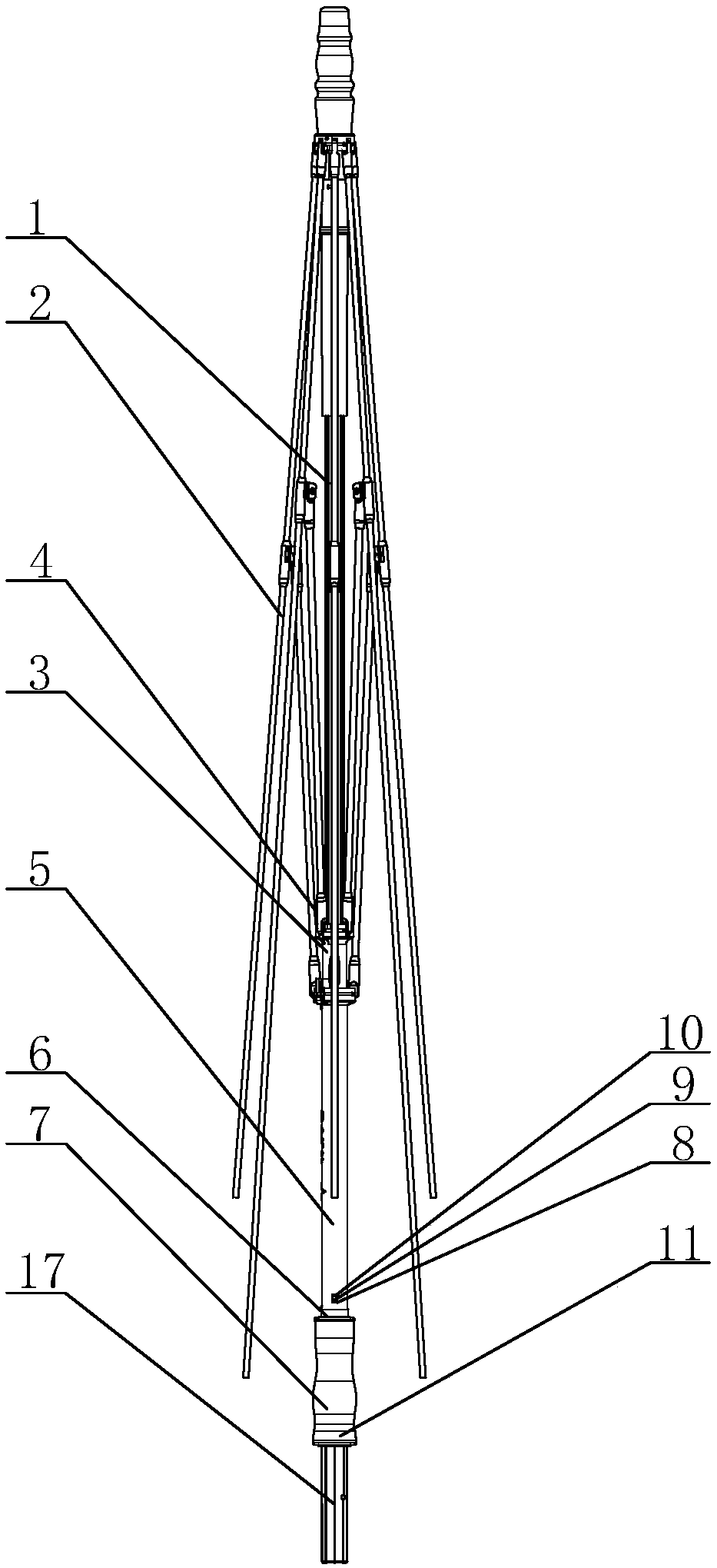 Quick and labor-saving unfolding and folding device of umbrella