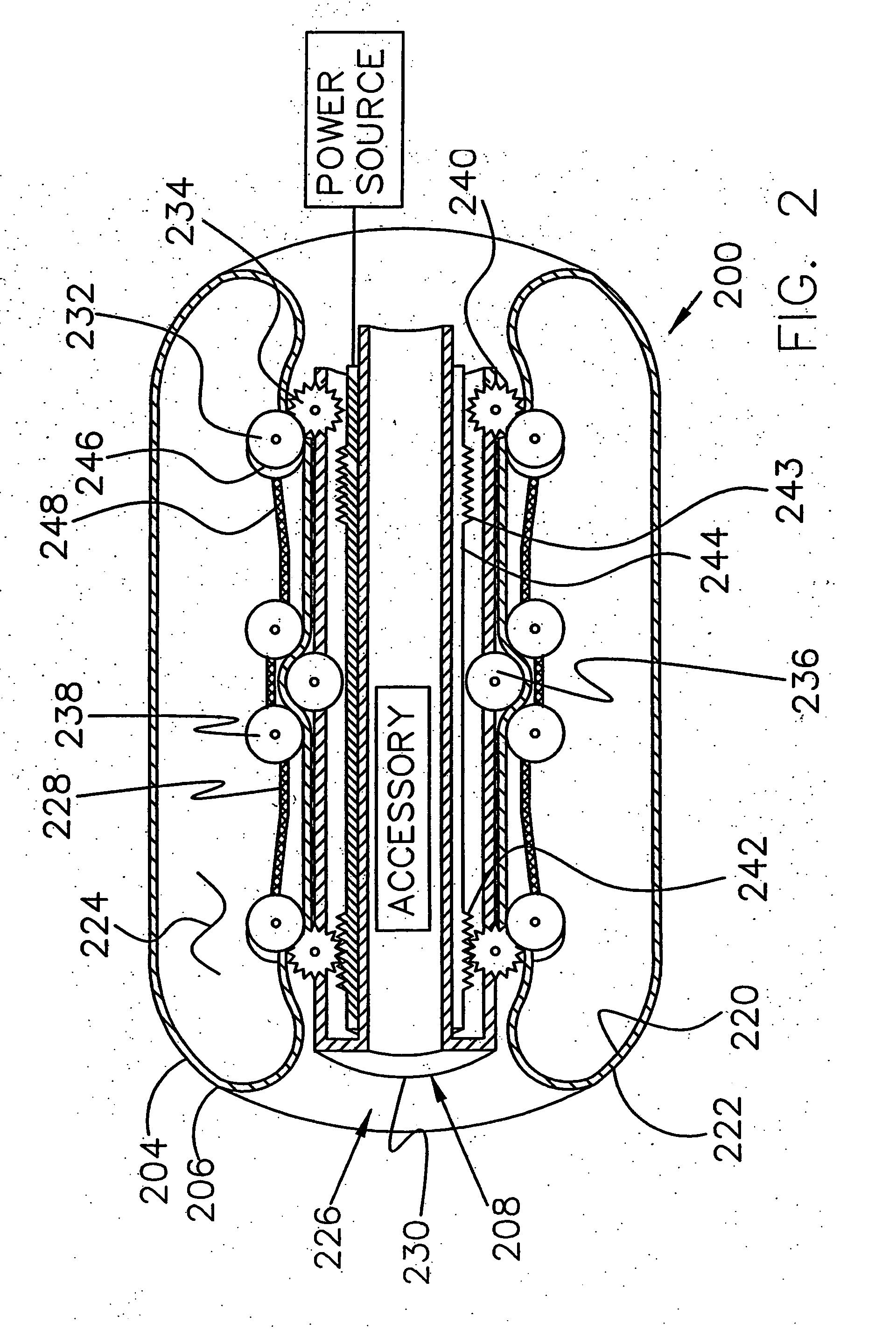Self-propellable endoscopic apparatus and method