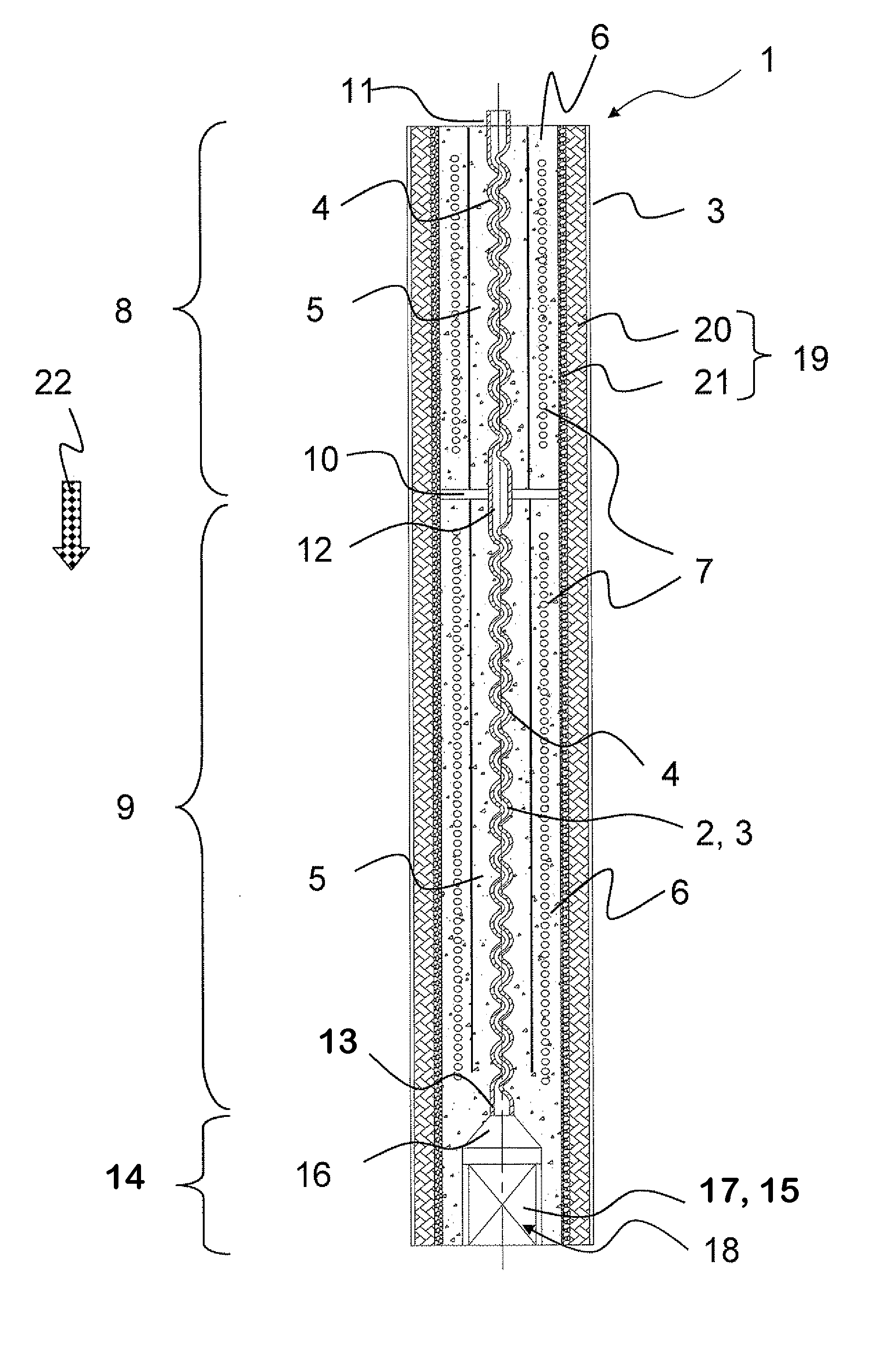 Evaporation unit for producing a gas including at least one reducing agent precursor and/or a reducing agent and device and motor vehicle having the evaporation unit