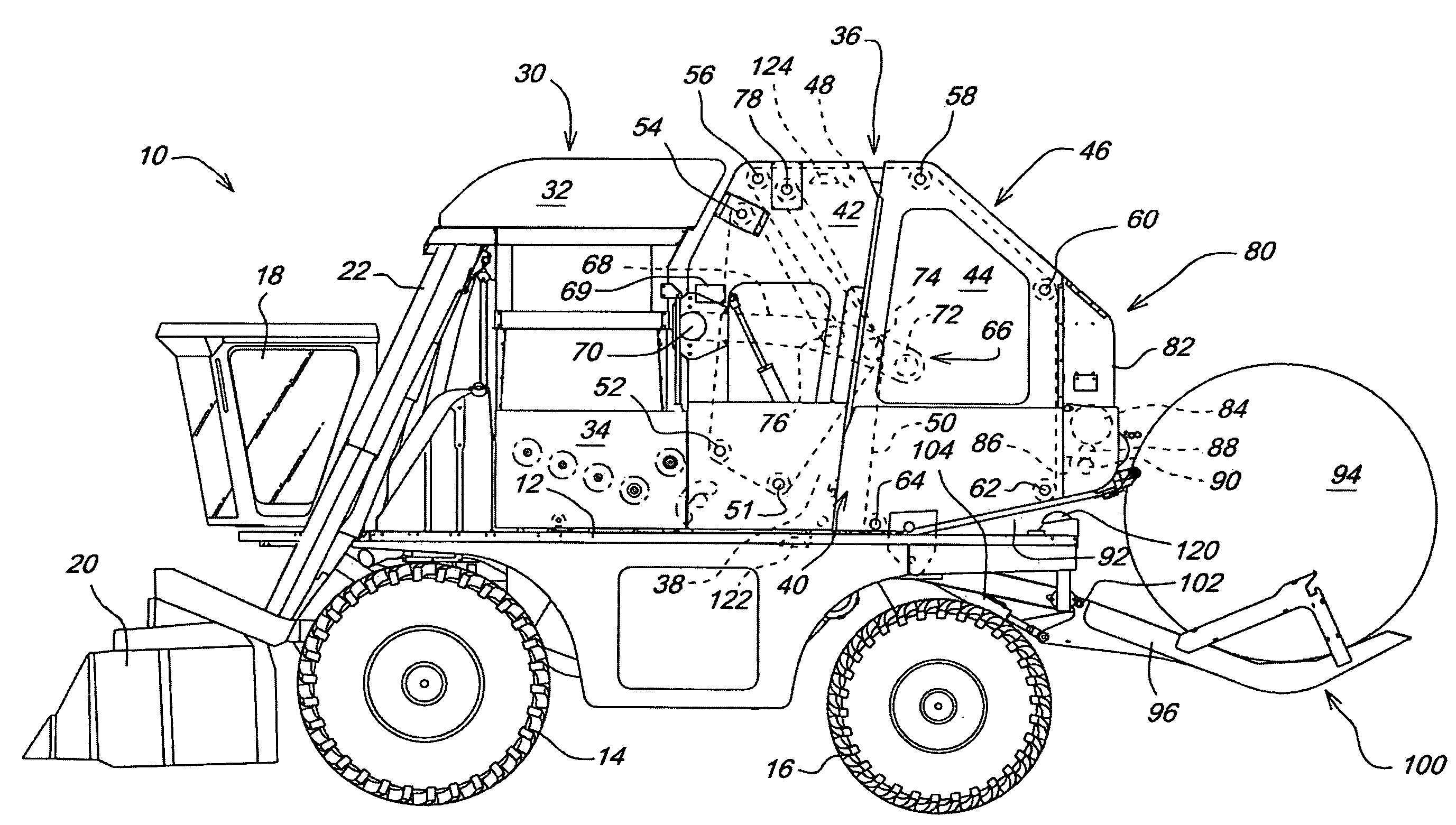 Cotton harvester for producing modules which can be automatically identified and oriented