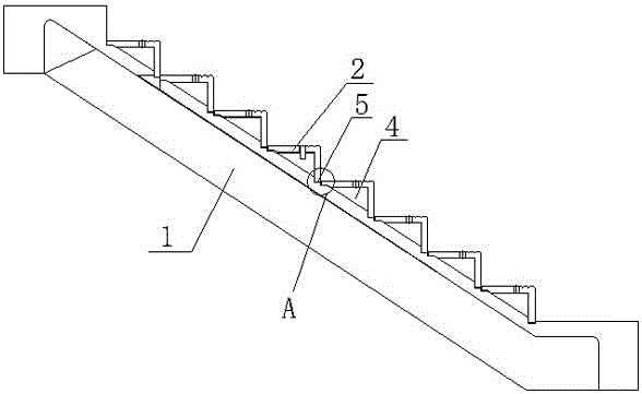 Step-bench-separated thin webbed girder type pre-cast stair and installation method thereof