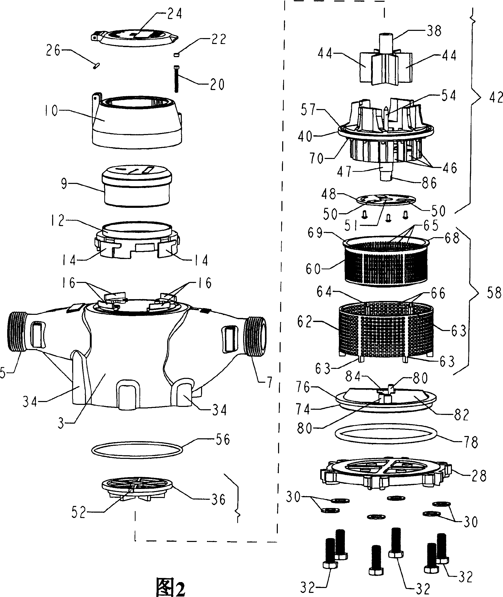 Large volume fire service water meter