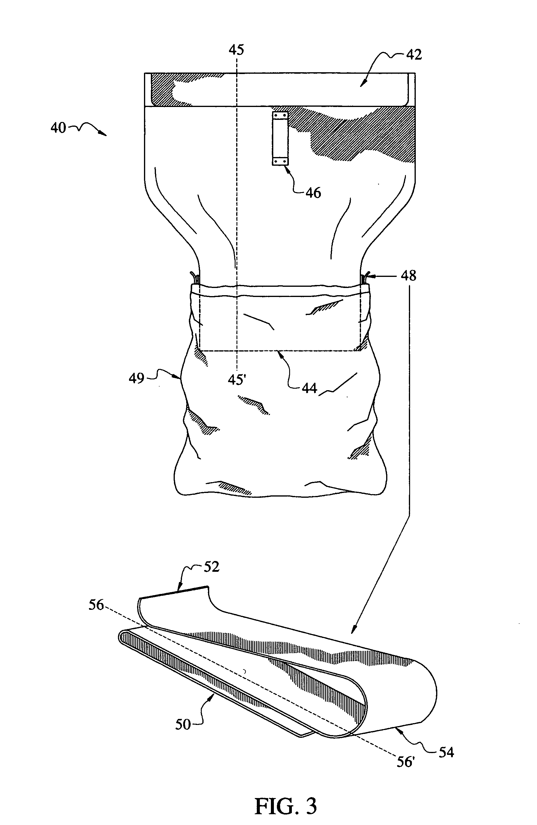 Apparatus and a method for bagging debris in a commercially available trash bag which has closure straps