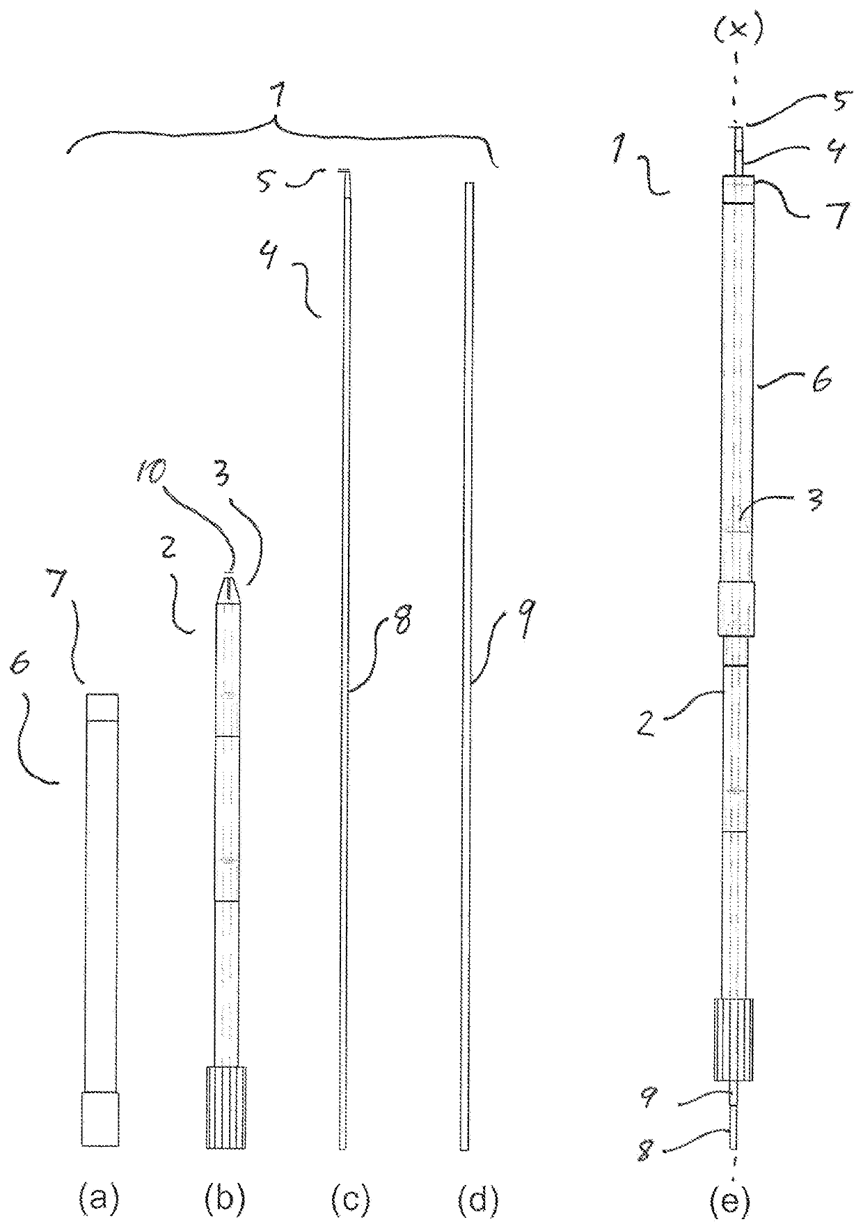 Biopsy kit and method of removal of a piece of target tissue