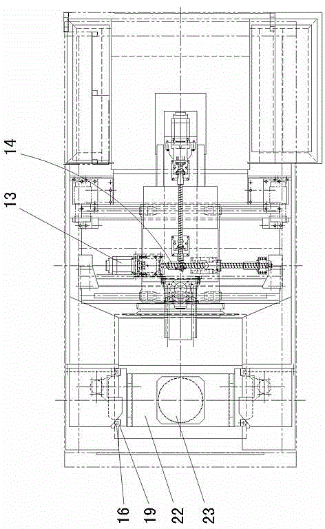 Double-column horizontal machining center with vertically moving worktable