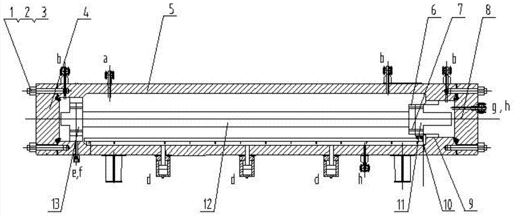 Combined loading buckling test device for submarine pipeline complex load