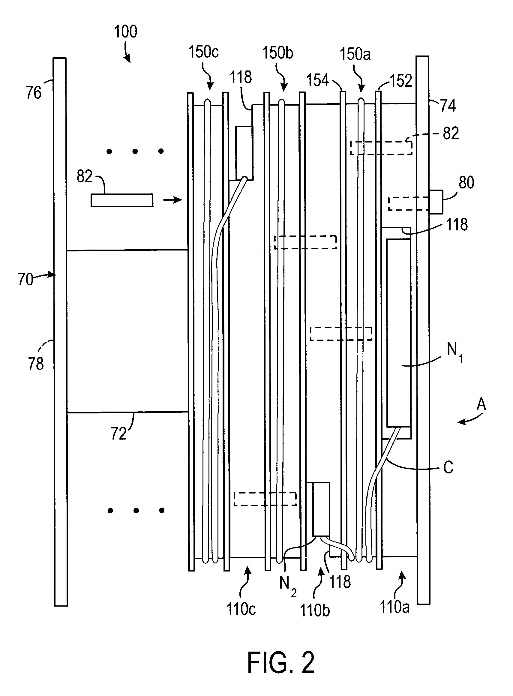 Apparatus and method for transporting, deploying, and retrieving arrays having nodes interconnected by sections of cable