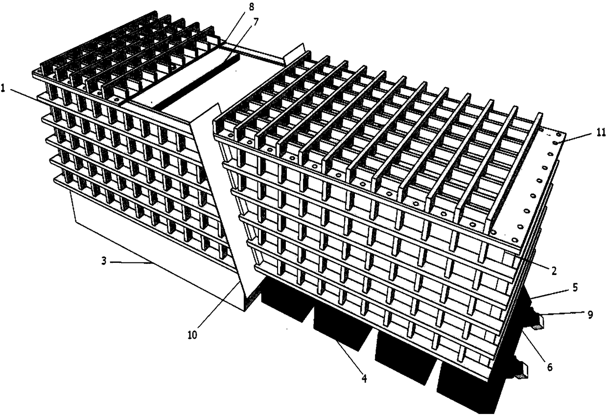 An oblique slip fault simulation device and simulation method