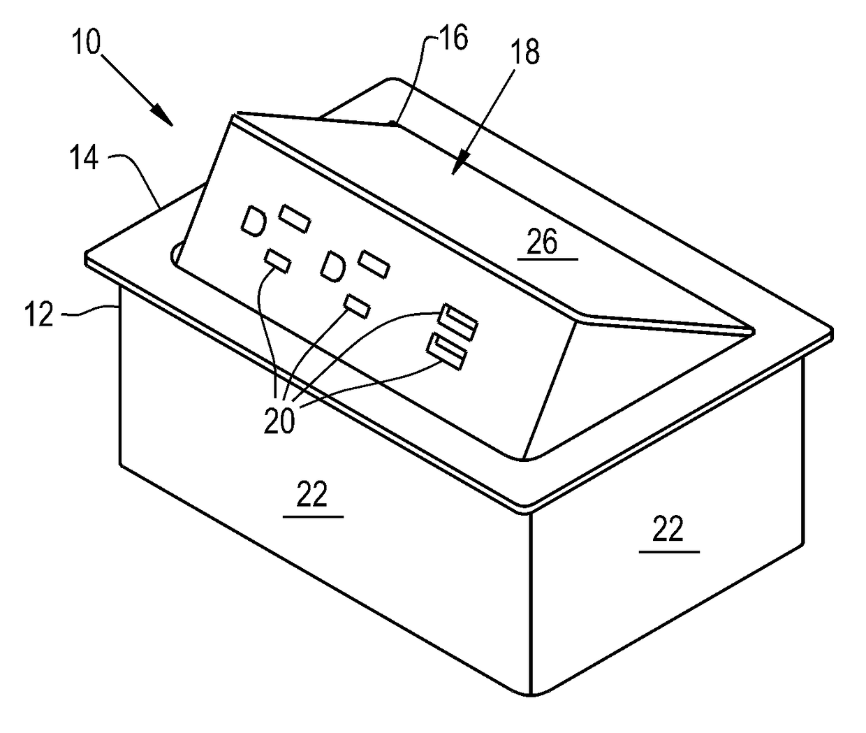 Pop-up desktop receptacle