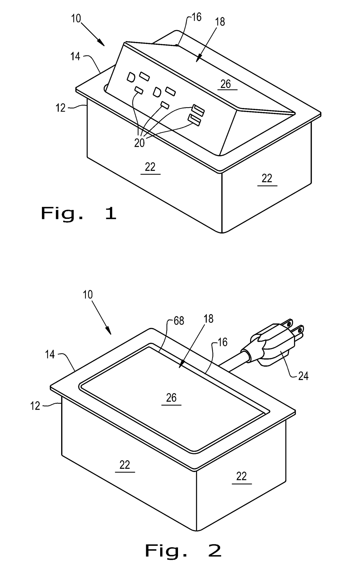 Pop-up desktop receptacle