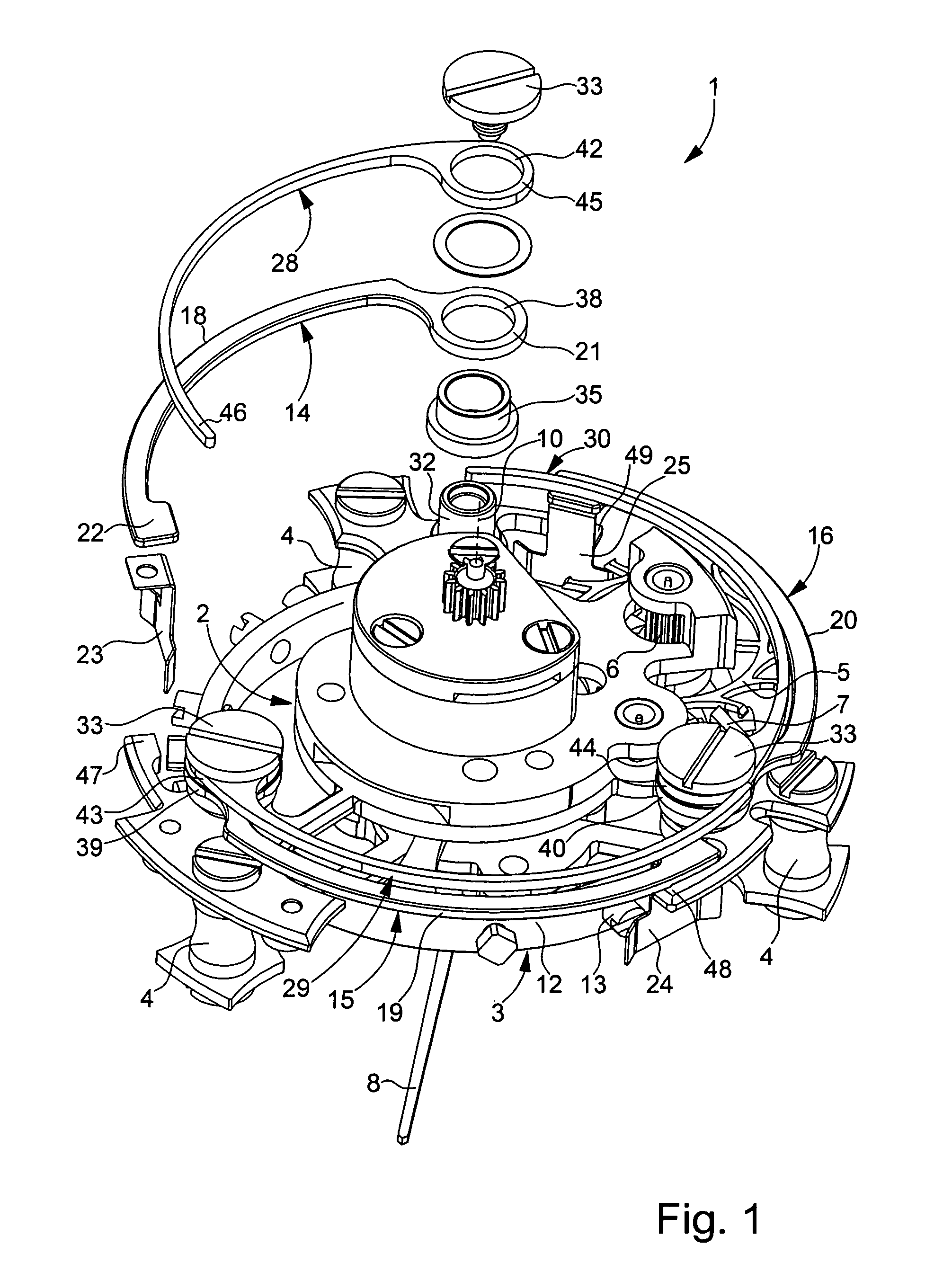 Device for stopping the balance during the time-setting of a tourbillon watch