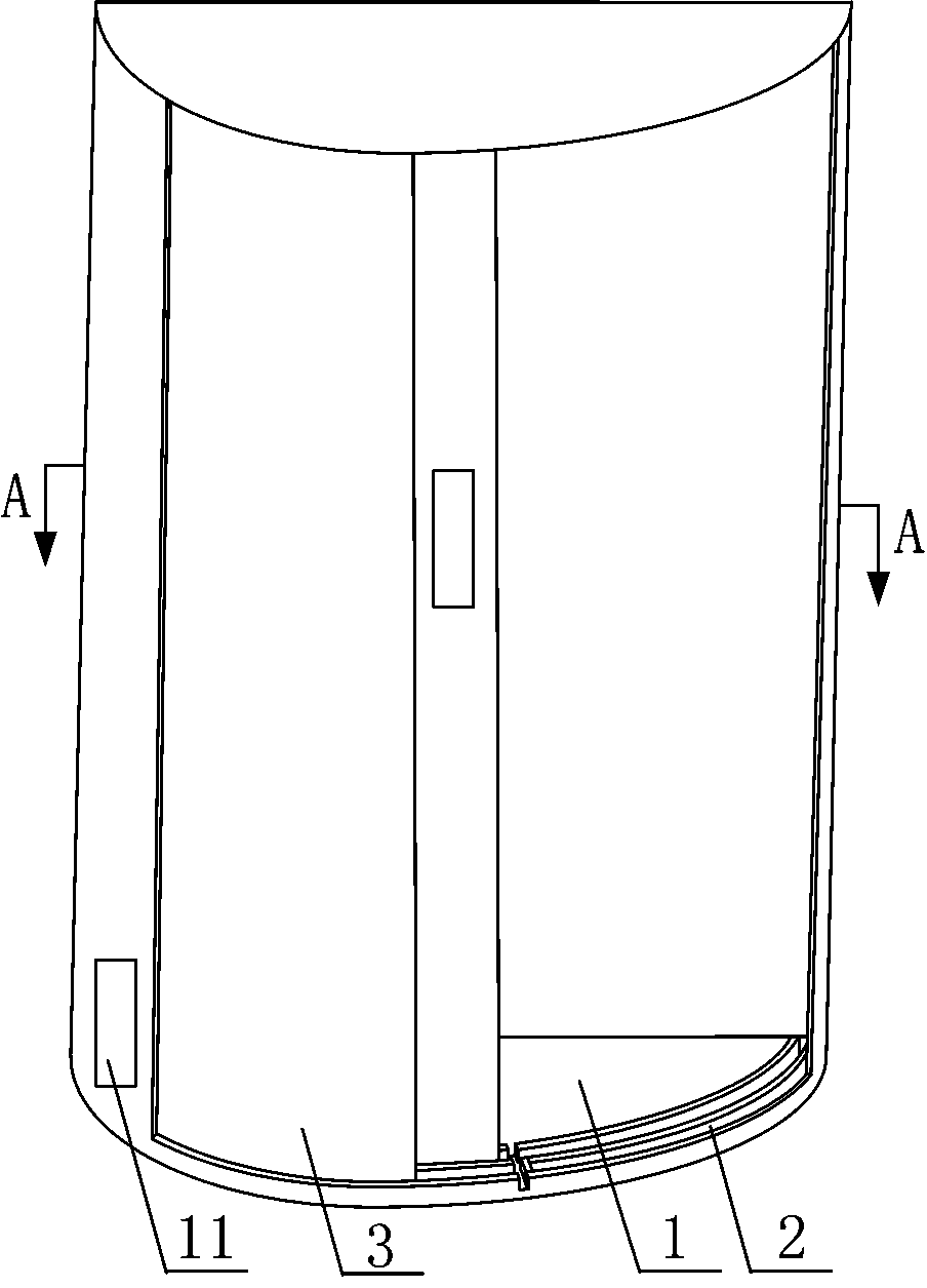 Sliding door electric control device with openings