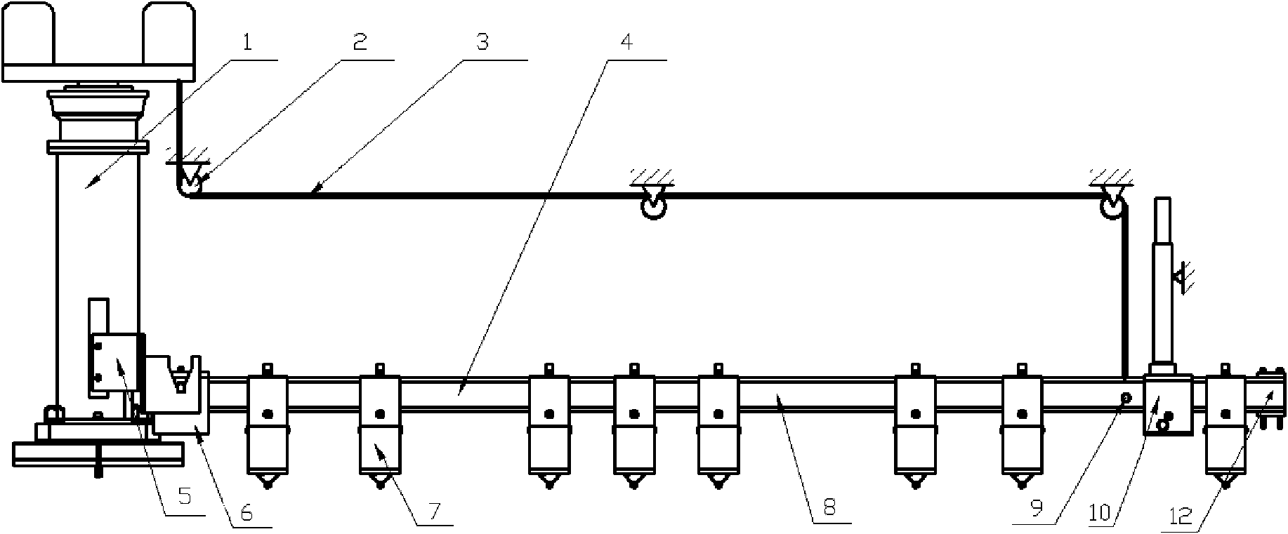 Multipoint sensor FWD (Falling Weight Deflectometer)