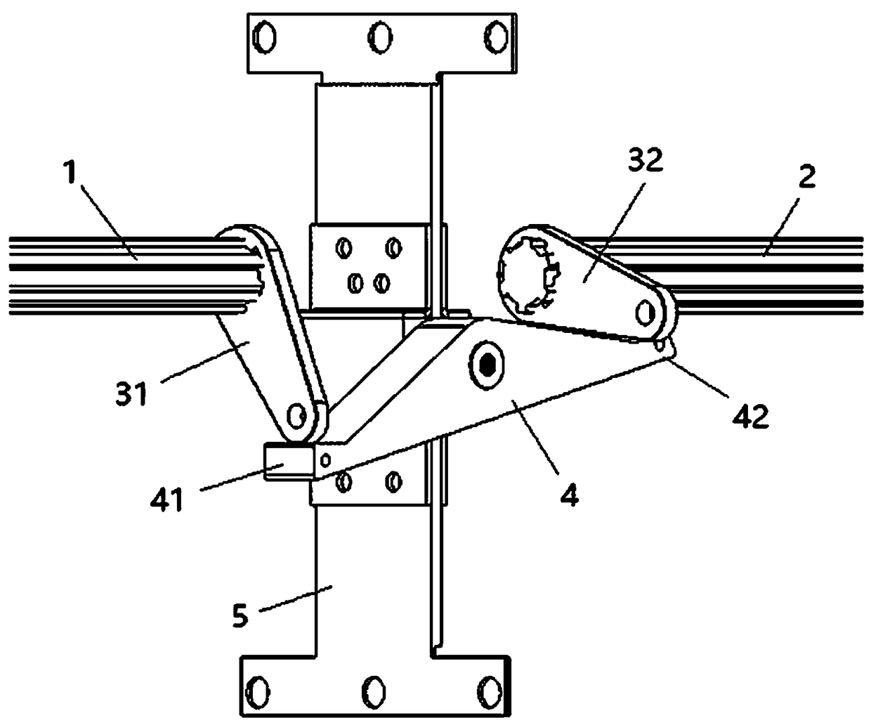 Two-switch rigid interlocking mechanism