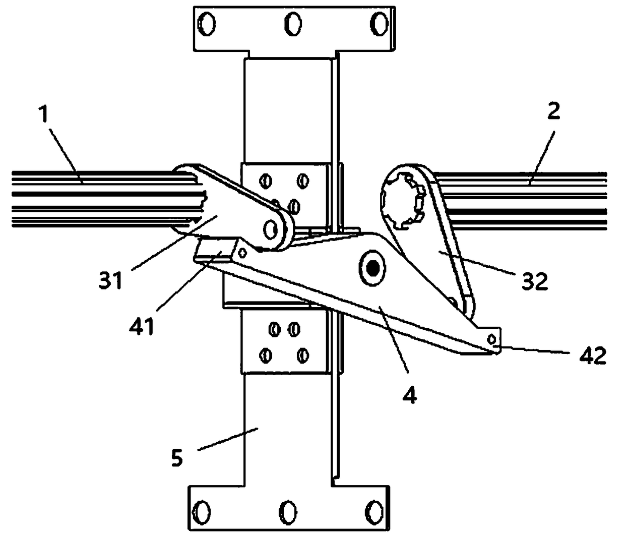 Two-switch rigid interlocking mechanism