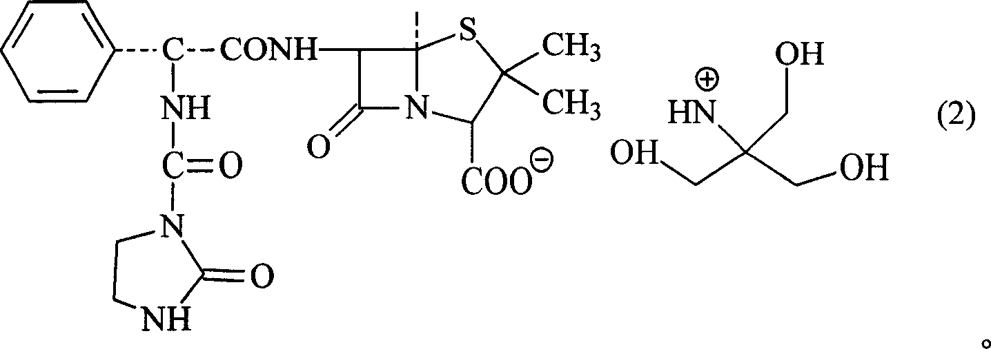 Trometamol salt in compound of cillin category, and preparation method