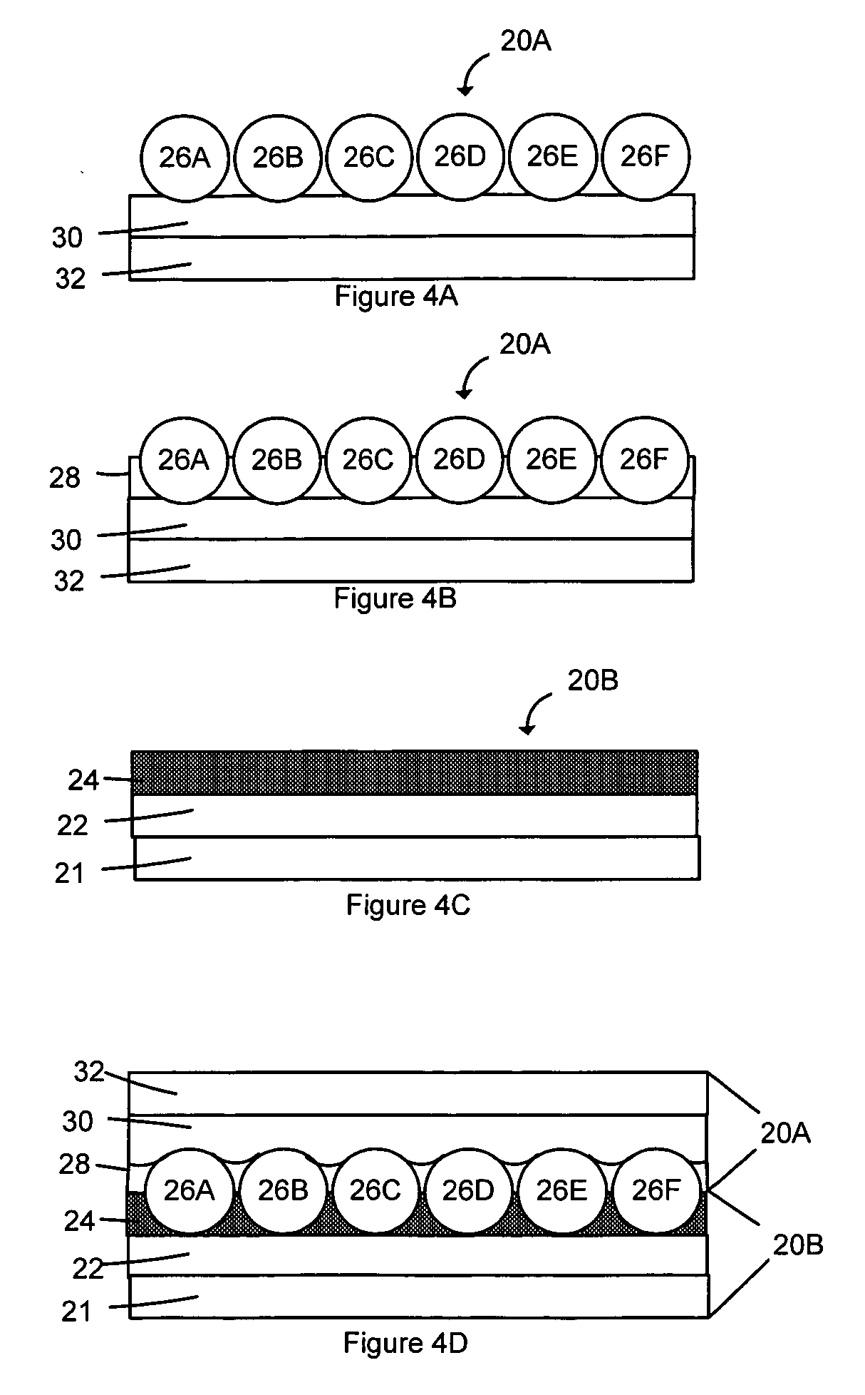 Discontinuous or variable thickness gain modification coating for projection film and method for making same
