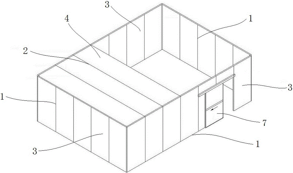 Assembled type clean space assembling room and mounting method thereof