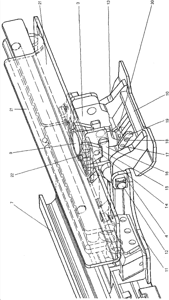 Slope adjusting device for middle trough of fully-mechanized scraper conveyor for thin seam