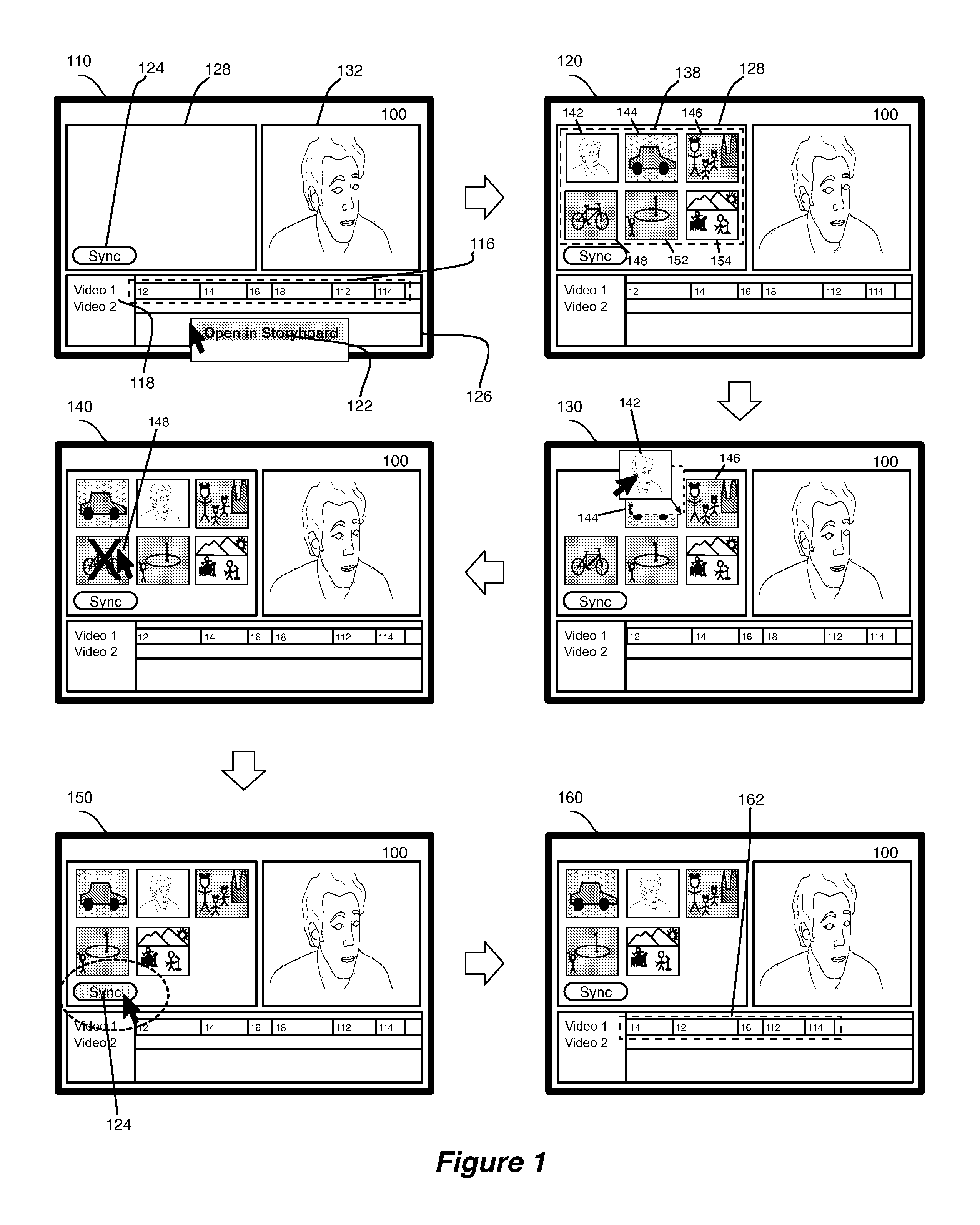Tool for presenting and editing a storyboard representation of a composite presentation