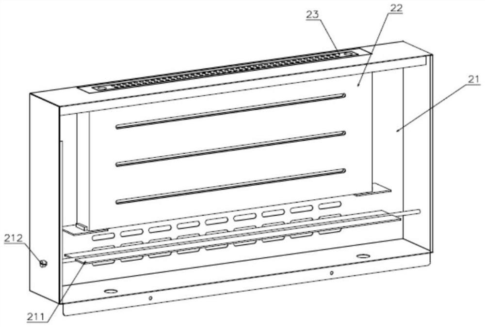 Anti-condensation adjustable air guide structure of front air outlet type glass door and refrigerator device