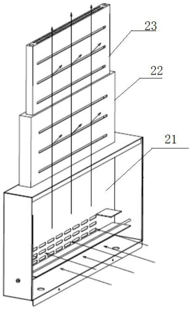 Anti-condensation adjustable air guide structure of front air outlet type glass door and refrigerator device