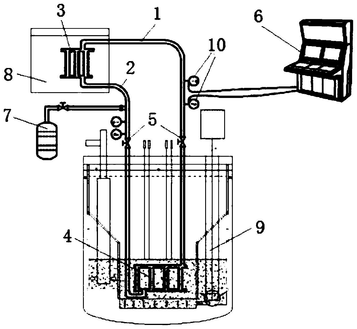Marine heat-pipe-type lead-bismuth reactor waste heat discharge system