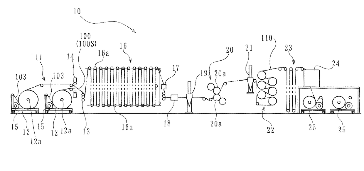 Method of forming topping sheet and apparatus thereof