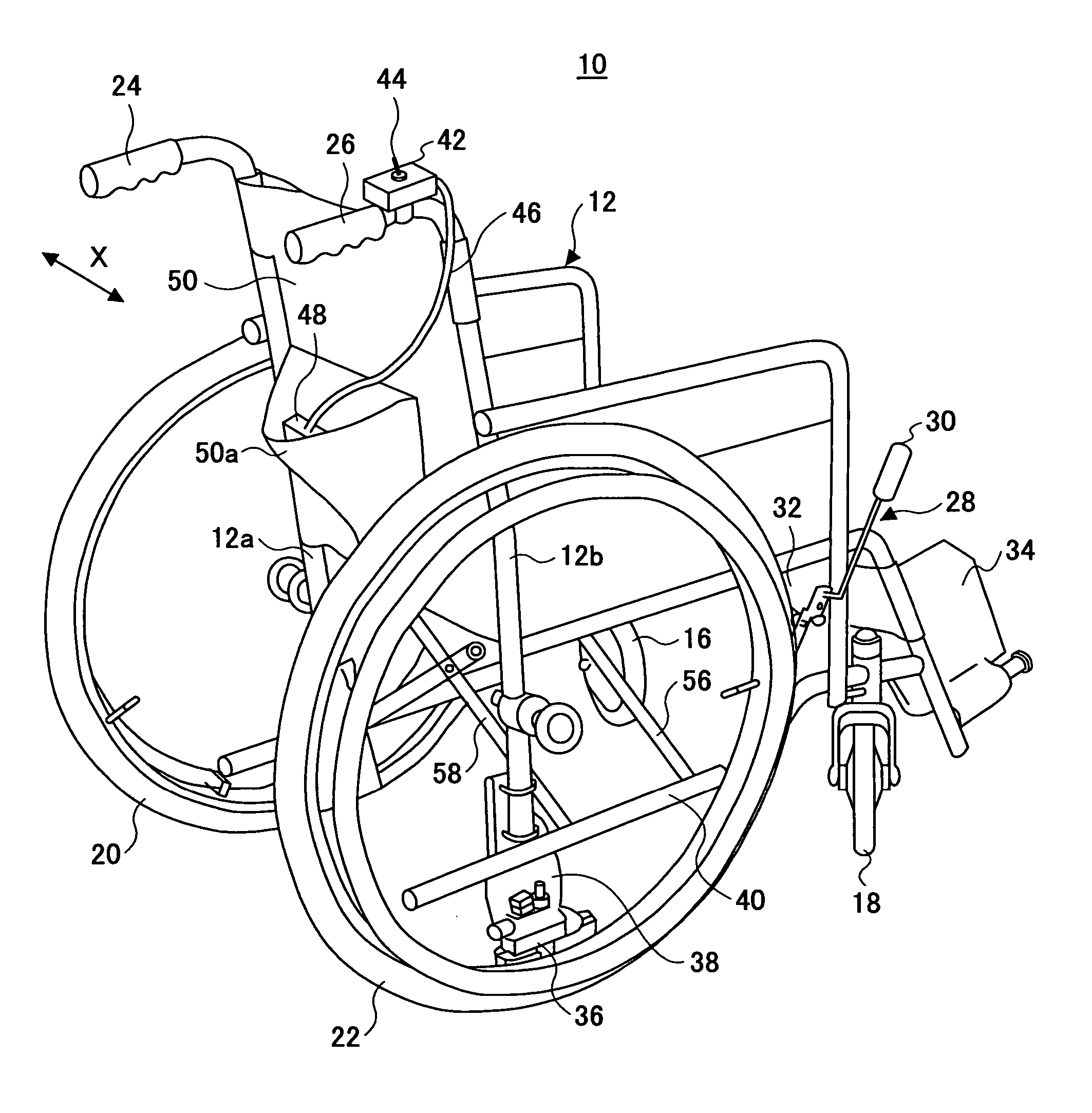 Wheelchair, brake unit therefor, and brake unit for a manually-propelled vehicle