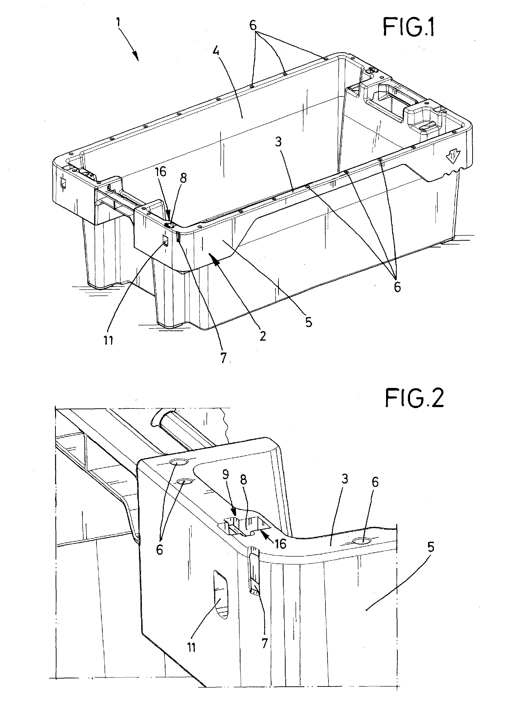 Transport container having an identification carrier